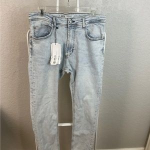 Zara DNWR Denim Wear Light Wash Blue Zip Fly Skinny Jeans Men's Size 32